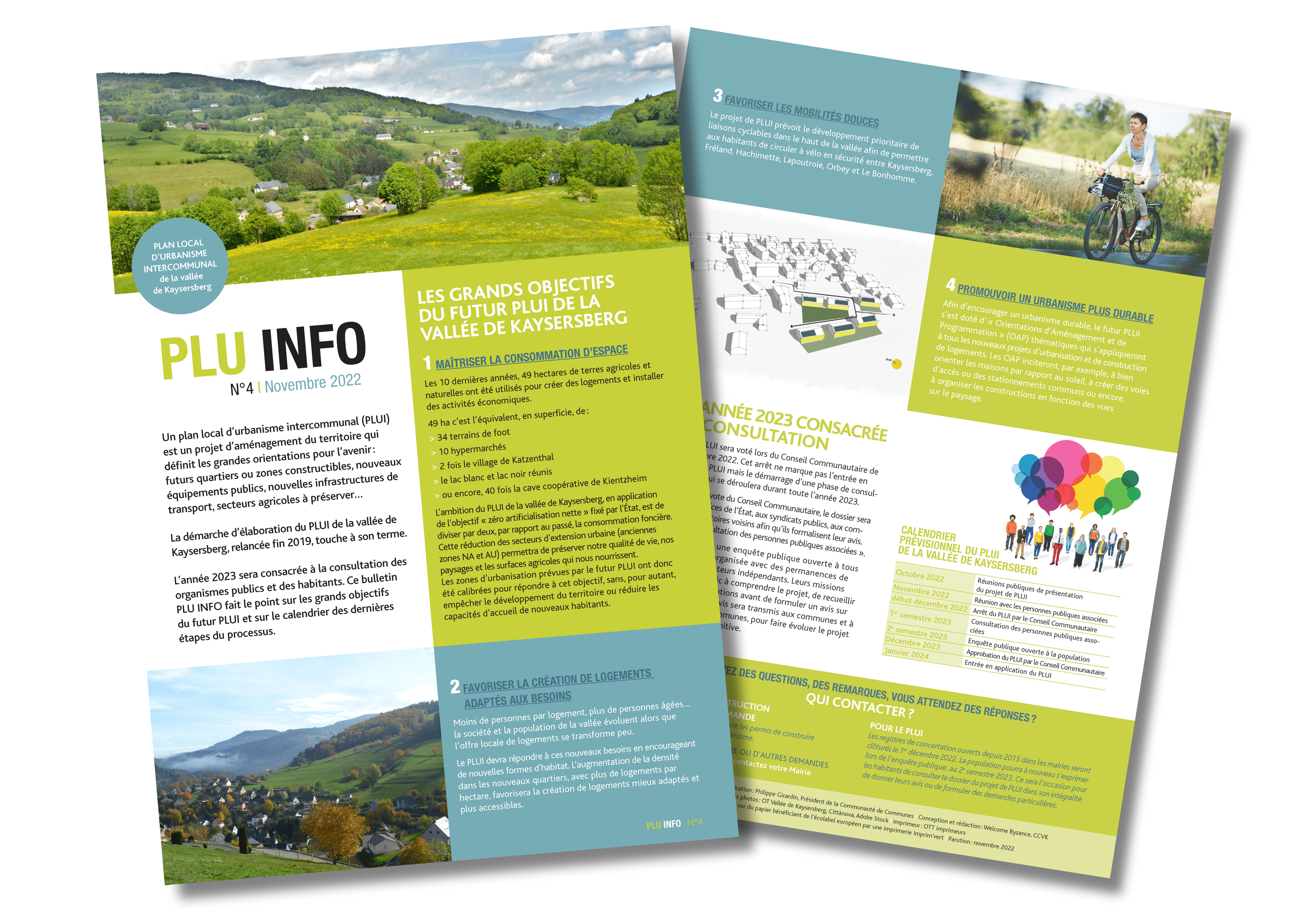 Image d'un 2 pages d'information nommé "PLU info"