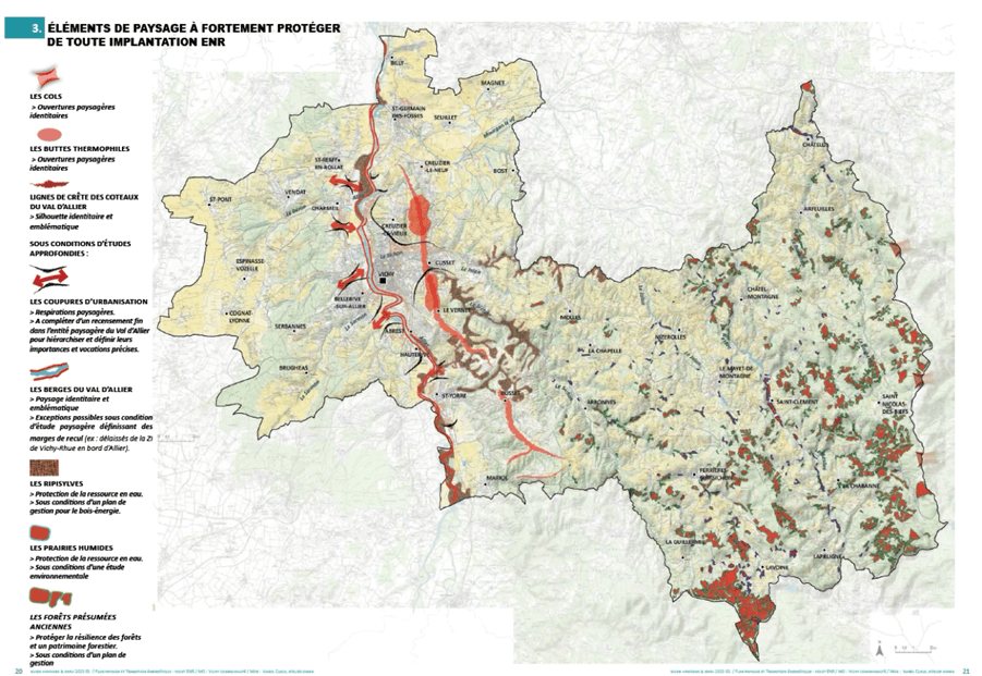 Carte du Plan Paysage et Transition Energétique de Vichy Communauté