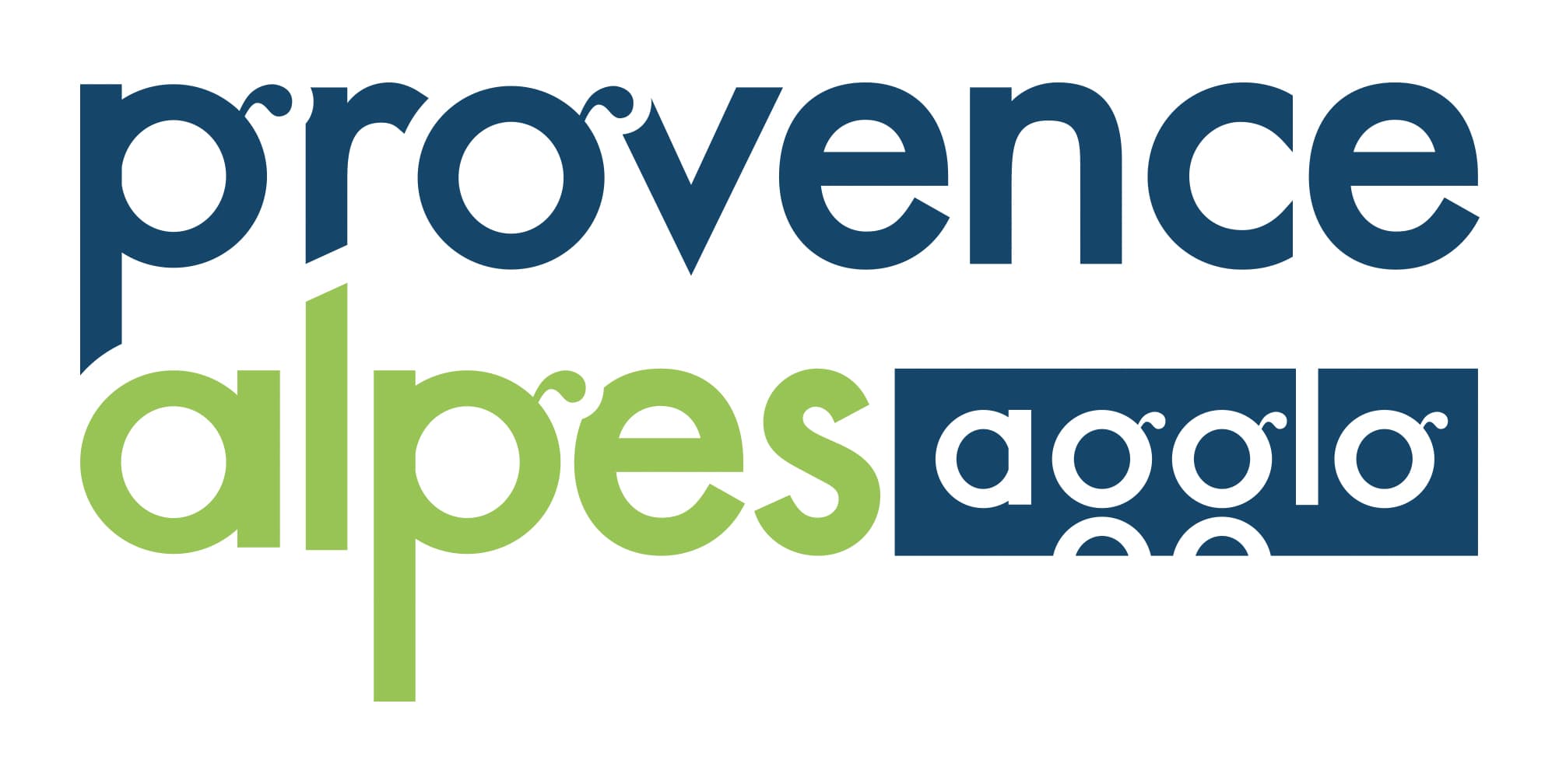 Logo de Provence Alpes Agglomération, écrit en bleu et vert